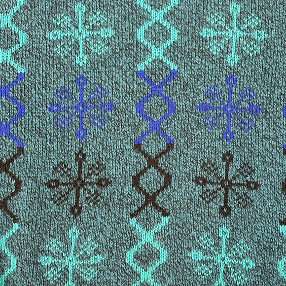 Vintage 70s Royal Knight Chunky Knit Grandpa Crewneck Sweater USA Men’s XL Blue - Picture 8 of 10